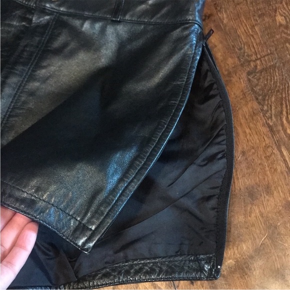 J. Park Collection high rise black leather side zip shorts, size 25 waist! - Picture 5 of 5